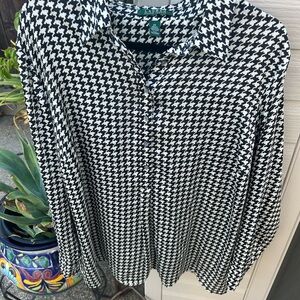 Ralph Lauren Monochrome Houndstooth Top
